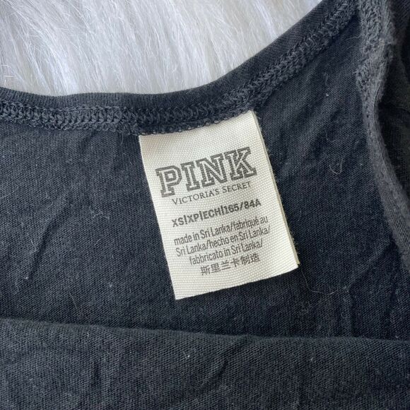 Victoria’s Secret PINK Tank Top Sz XS Black Workout Yoga Running Summer Beach - Picture 4 of 8